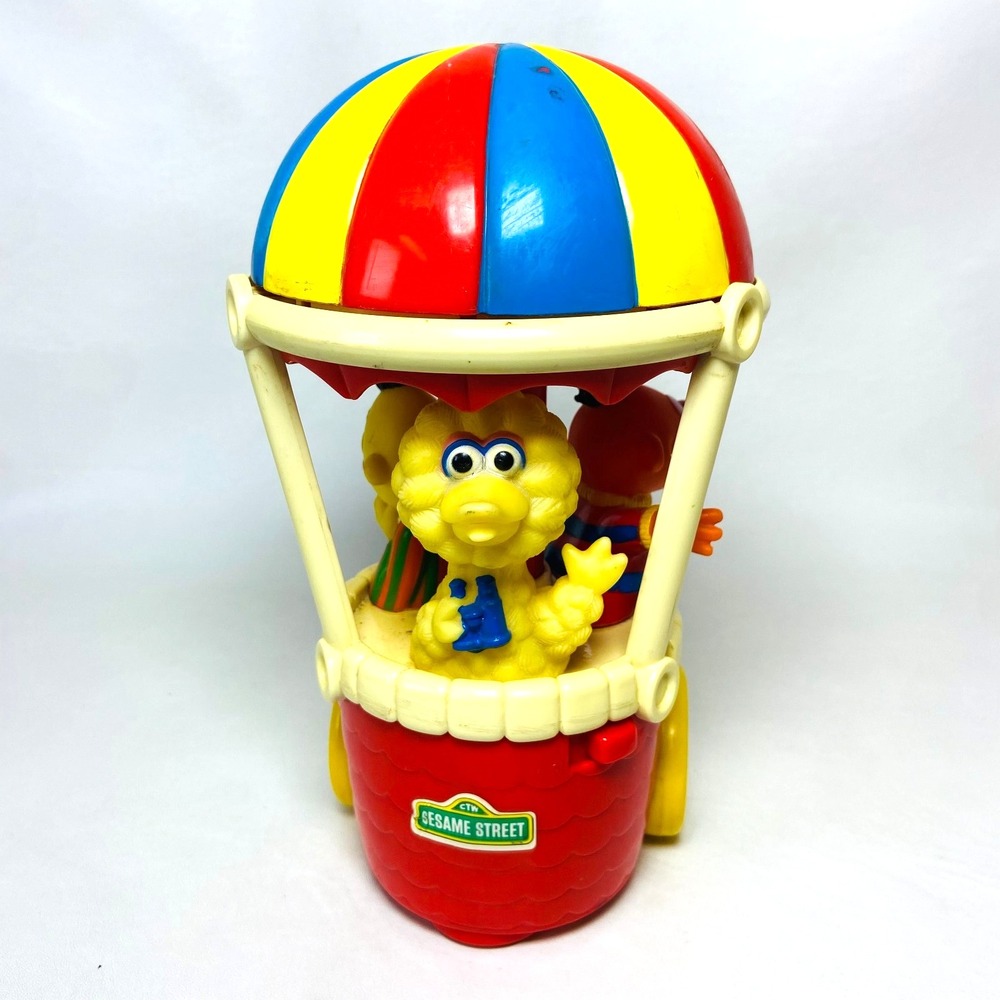 80s Sesame Street Hot Air Balloon Bump N Go Bert Big Bird Musical Illco Working‎